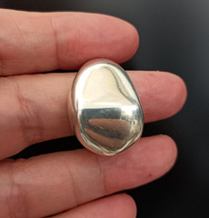 Chunky Sculptural Sterling Silver Ring Modernist Asymmetrical Puffy Bold 925 VTG