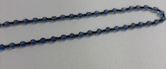 Antique Flapper Cobalt Blue Art Glass Bead Necklace 22″ Art Deco Tassel
