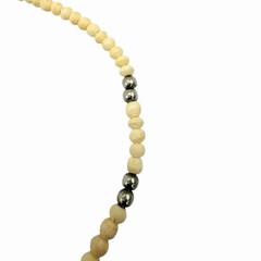 Tribal 1970s Bone Vintage Fringe Statement Necklace – Boho Ethnic Choker 16.5”