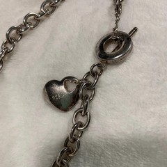Antique 0.925 Sterling Silver Chain Heart Toggle Closure 73.1 grams 20 Inches