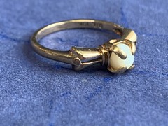 Antique 10K Yellow Gold Ring 1.89g Fine Jewelry Size 5.75 Band White Round Stone