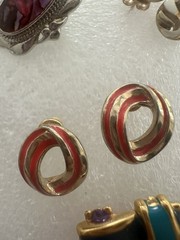 Lot of 16 Vintage Estate Sale Costume Jewelry Earrings with Backs