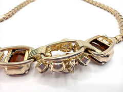 JULIANA D&E Amber Topaz Emerald-Shaped Rhinestones 5-Link Necklace
