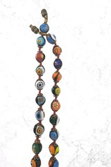 Millefiori Venetian Murano Glass Necklace Multicolor Knotted 25 Inches Vintage