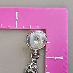 Vintage Mustard Seed Charm Bracelet Round Glass Dangle Silver Tone 6.75″