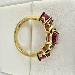 VTG Ross Simons Ruby Gold Vermeil 925 Sterling Silver Cluster Ring SZ8 Read