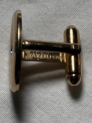 Vintage 1971 Avon Gold Tone Starburst Cufflinks Tie Bar Clip Set Blue Rhinestone