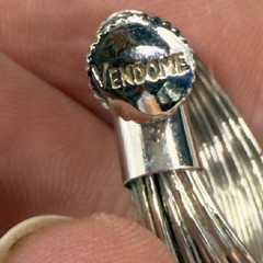 Vintage Vendome Earrings Silver Tone Wire Hoops Clip Ons Signed