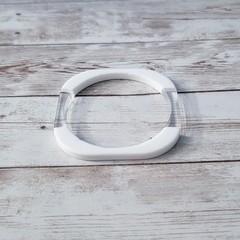 Vintage Bracelet Rounded Square Shape White & Clear Retro