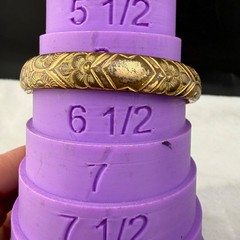 Vintage Victorian Gold Filled Bangle Bracelet Slide 6.5” READ