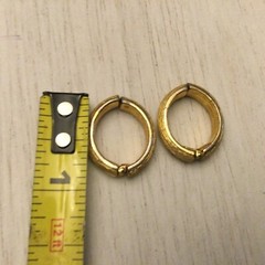 Vintage Estate Brushed Goldtone Hinged Clip Earrings Signed Monet