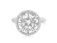Glittering White Brilliant Cut 7.16CT Moissanite Engagement Halo Ring 925 Sliver