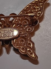 Miriam Haskell Vintage Gold-tone Butterfly Brooch