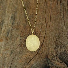 Genuine Diamond Star 18K Gold Plating Fine Silver Disc Charm Necklace RD836