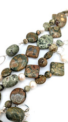 Stone Pearl Necklace Sterling Silver Long 52 Inch
