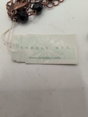 Victorian Revival Copper & Black Beaded Pendant Necklace 24″