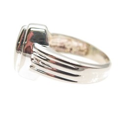 925 Sterling Silver Vintage Real Lime Green Quartz Modernist Ring Size 6.25