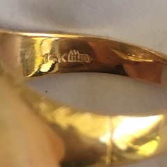 14 Karat Gold Art Deco Silver topped Hallmarked ring circa 1930s