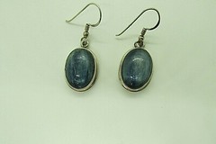 VINTAGE SOUTHWEST N A BLUE TOPAZ DANGLE EARRINGS STERLING