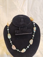 Vintage Liz Paiacios S.F. Necklace Agate Stones
