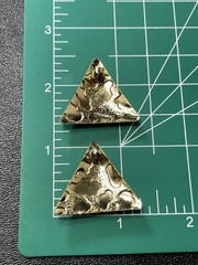 Vintage 1.1” Gold Tone Textured Triangle Drop Earrings