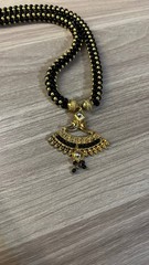 Vintage Black Gold Beaded Necklace Boho Ethnic Pendant Fashion Jewelry Gift
