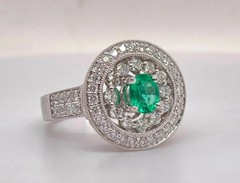 Art Deco Style 2.85Ct Lab Created Diamond Engagement 14K White Gold Finish Ring