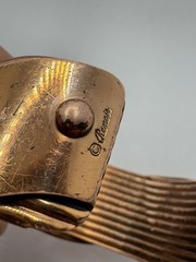 Vintage 50’s RENOIR Copper Swiss Cheese Chunky Cuff Bangle Bracelet MCM 1 1/8”