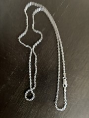 12.80g Vintage Sterling Silver 925 Rope Chain Necklace 20 in M