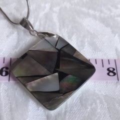 MOP high quality natural rainbow ABALONE MOSAIC SQUARE PENDANT modern triangles