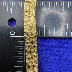 Vintage Herringbone Nugget Textured Chain Necklace Gold Tone 32”