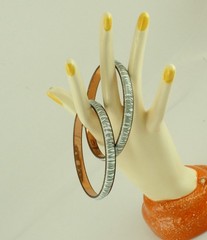 Matisse Renoir Enameled Copper Bangle Bracelet Pair Signed; Book Reference