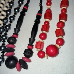 Vintage Lot Of 8 Big And Med. Beaded Necklaces Artsy Jewelry
