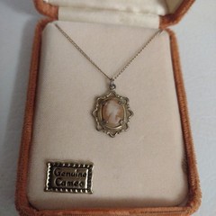 Vintage 1960s Marathon Genuine Cameo 12k Gf Gold Filled Necklace In Original Box