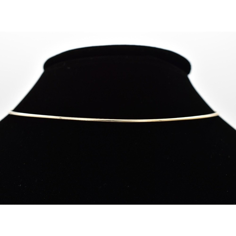 Vintage Choker Necklace Wire Collar Shiny Gold Metal Round Shiny NOS 1980s BinA7