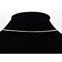 Vintage Choker Necklace Wire Collar Shiny Gold Metal Round Shiny NOS 1980s BinA7