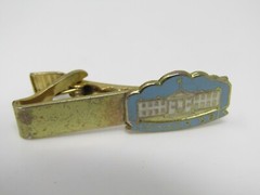 Vintage 1968 Nixon Election Winner White House Tie Clip Bar Gold Tone Enamel