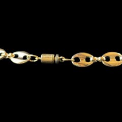 Vintage Mariner Link Necklace Bracelet Jewelry Set Gold Tone 28in Size 7