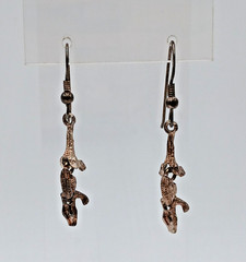 VTG 925 Alligator Crocodile Earrings 1.5in Drop Sterling Silver 3.4g Articulated