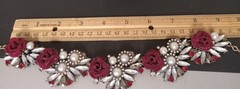 vintage jewelry Velvet Rose Necklace, Goth, Brooch, Earrings. Unique/Rare