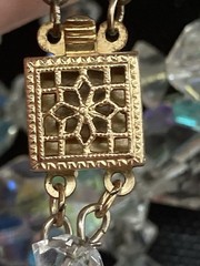 Aurora Borealis Crystal Necklace 2 Strand 25″ 31″ Vintage Chain Strung GF Clasp