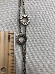 19. 925 Sterling Anna Beck Style Dot O Rings Linked Chain Necklace 43.3g, 60″