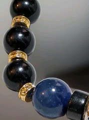 Estate Vintage Stunning Cloisonne Blue Sodalite Lava Bead Statement Necklace EUC
