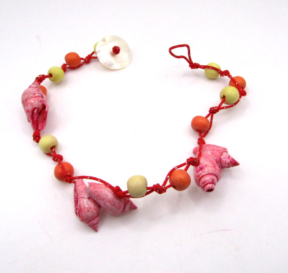 Vintage Hawaii Shell Bracelet Anklet .5*9 Inches Stretch