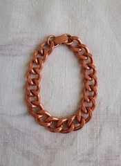 Vintage Solid Copper Bracelet 8″ Cuban Curb Link Weighty 50 Grams Hallmarked