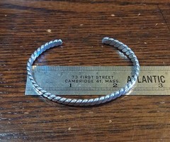 Vintage Sterling Twisted Cuff Bracelet 5mm Wide 10.7 grams See Pics/Description