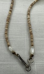 Old Pawn Kewa Sleeping Beauty Turquoise Nugget Olive Heshi Shell 24″ Necklace