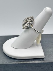 Vintage Ring 18K H.G.E Cubic Zirconia Stones Tested Sz 5.75