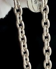 Old Forge Pewter Oval Link Bracelet Daffodil Faith Adjustable 8.5in w/ Charm 20g
