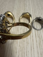 Vintage Retro Signet Ring Lot 6pc Chunky Mid Century Boho Gold Silver Tone Y2K